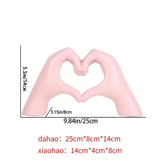 1pc Gesture Decoration, Heart Finger Statue Modern Art Sculpture Personalized Home Decor