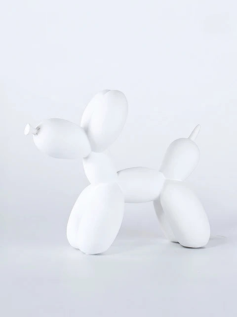 1pc Handmade resin balloon dog Statue ornament - Cute white animal sculptures for home decoration and Valentine's Day gifts, bir