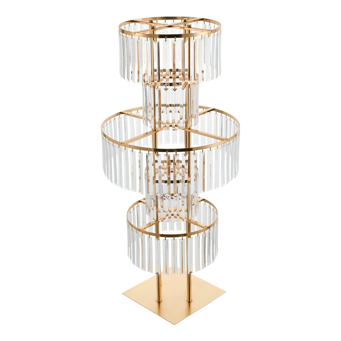 Gold 5 Tier Wedding Crystal Flower Rack Centerpieces Flower Stand Wedding Party Backdrop Stand Freestanding Floral Holder