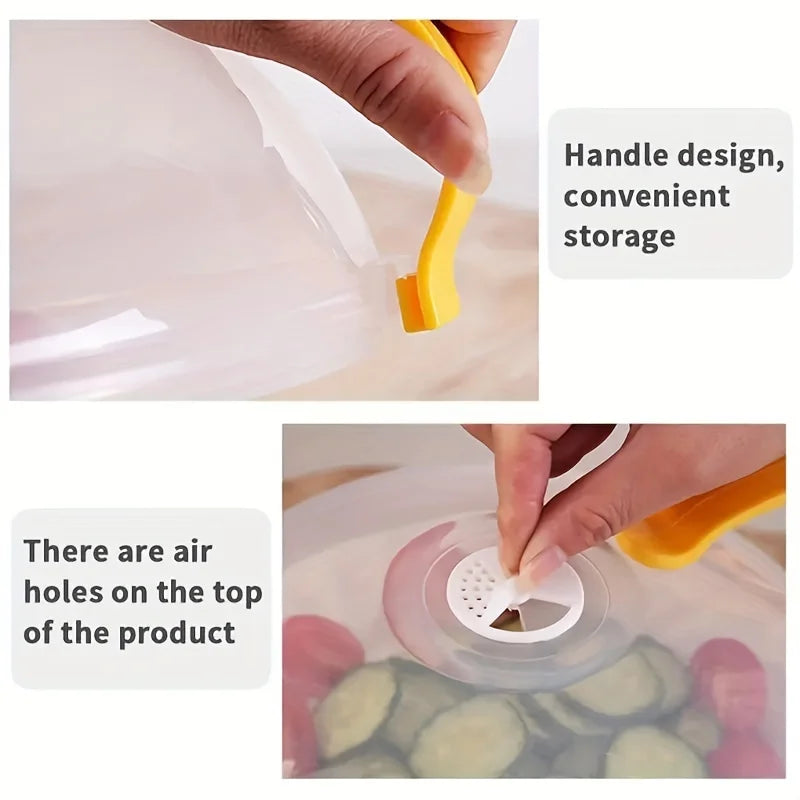1pc Transparent Microwave Oven Food Cover, Reusable Airtight Food Cover, Kitchen Heat Resistant Lid, Kitchen Supplies