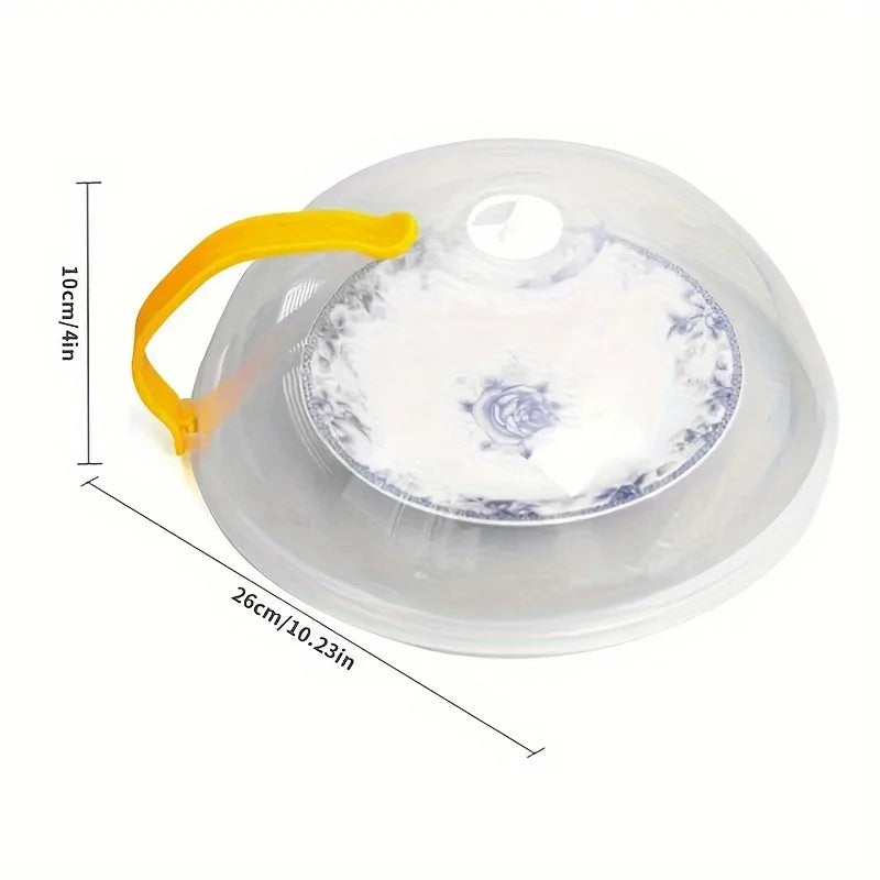 1pc Transparent Microwave Oven Food Cover, Reusable Airtight Food Cover, Kitchen Heat Resistant Lid, Kitchen Supplies
