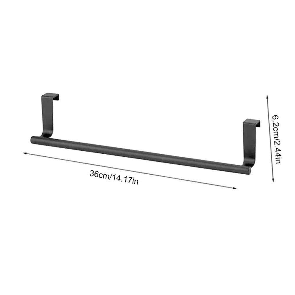 Black Towel Rack No Drilling Home Organizer Hanger Bathroom Organizer Rack Clothes Coat Hat Towel Hanger 36CM