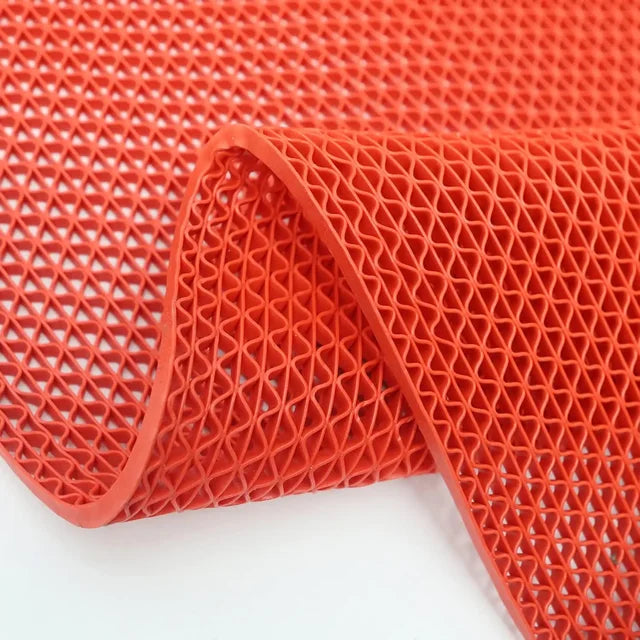 Hollow Non-slip Drainage Floor Mat Bathroom Damp Area Door Shower Floor Mat Multi-functional Kitchen Waterproof Plastic Carpet