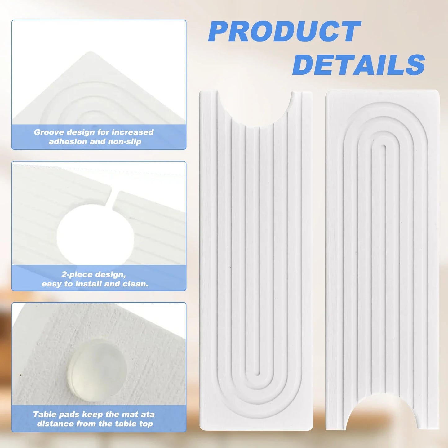 Quick Dry Diatomaceous Earth Faucet Mat for Kitchen Sink, Absorbent Sink Splash Guard Tray (White, 15.5x4 inches)