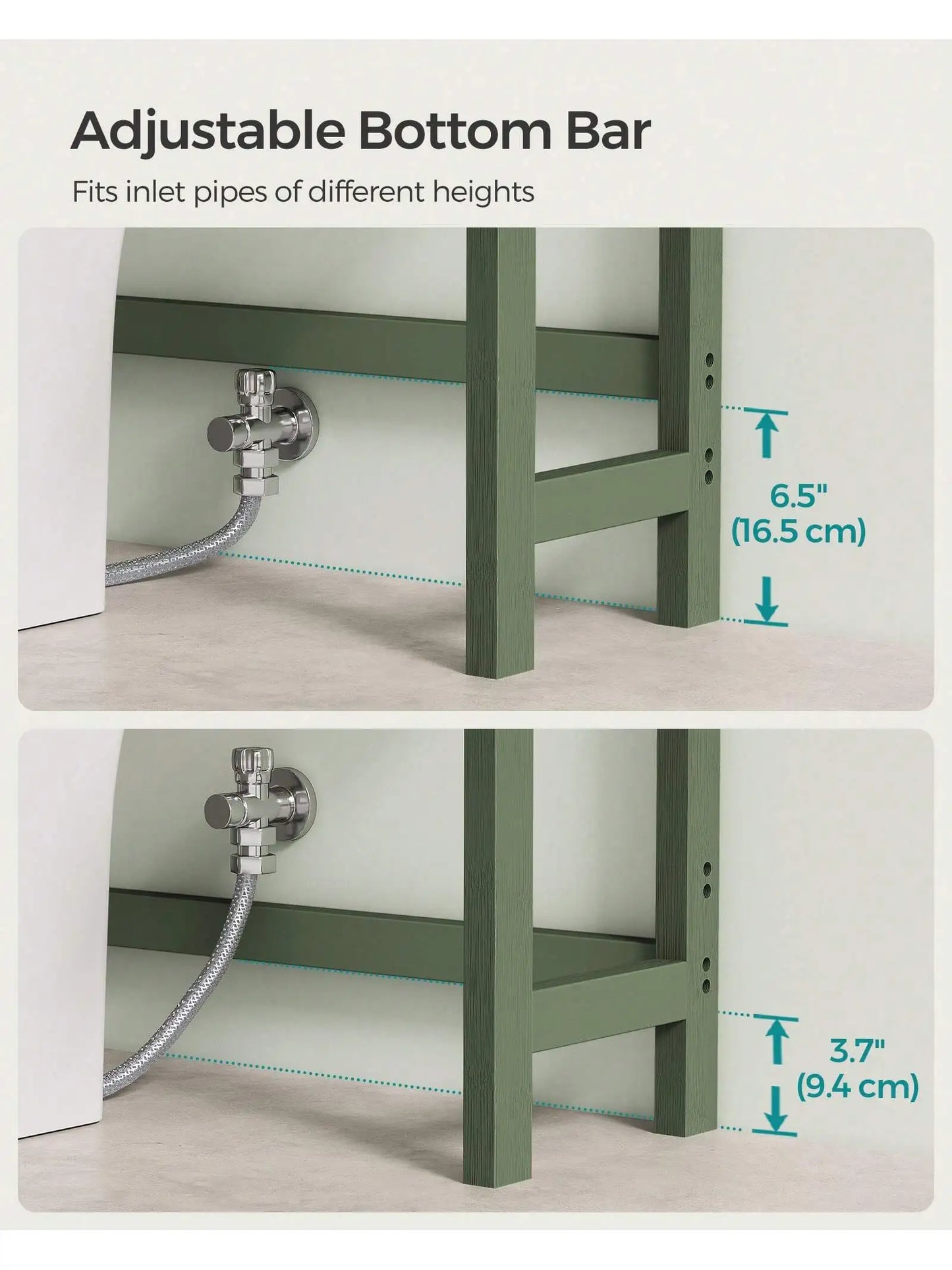 SONGMICS Over The Toilet Storage, 3-Tier Bamboo Over Toilet Rack Bathroom Organizer With Adjustable Shelf, Fit Most Toilets,